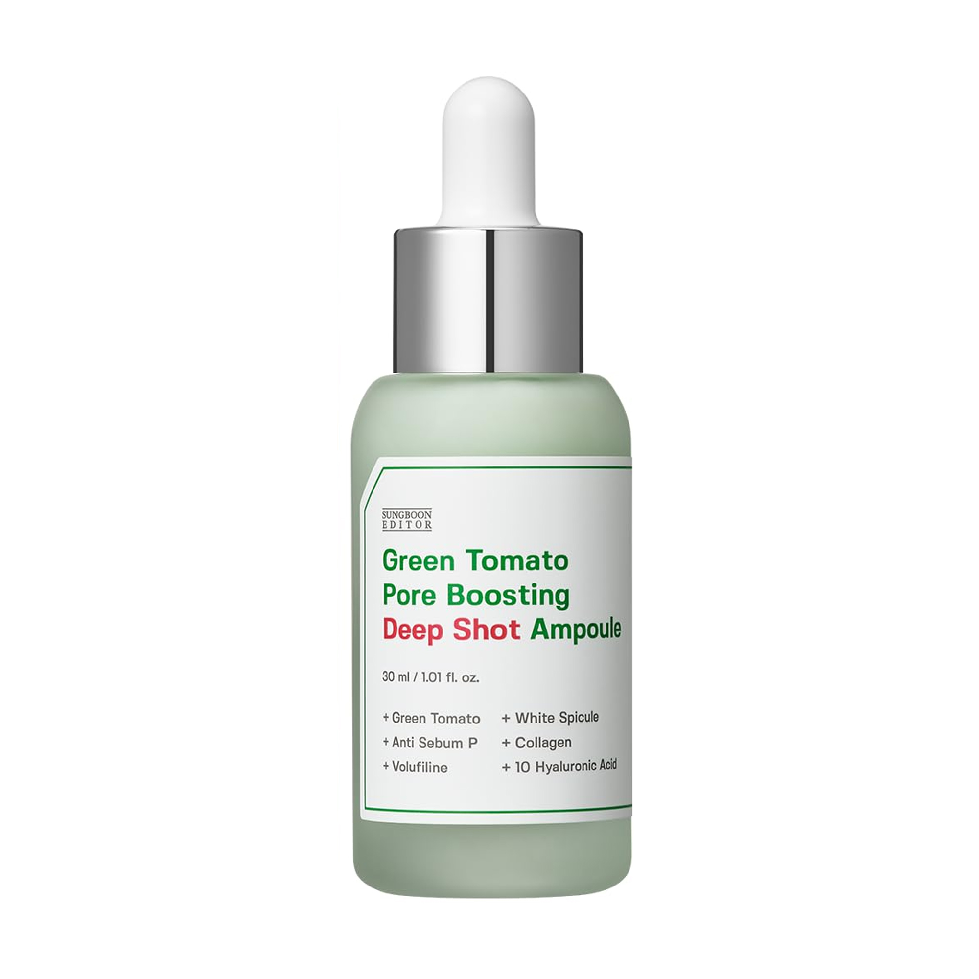 Сироватка для обличчя Sungboon Editor Green Tomato Pore Boosting Deep Shot Ampoule для звуження пор, 30 мл